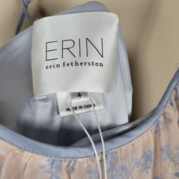 Erin Fetherston Maxi Floral Dress Spaghetti Straps Ruffle Ivory Multi Size 4 - Picture 16 of 16